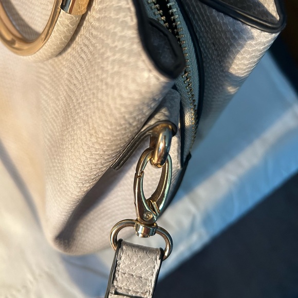 Dune London Gray Pebbled Snakeskin pattern 3 compartment snap/zip purse - Picture 9 of 13